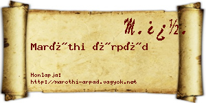 Maróthi Árpád névjegykártya